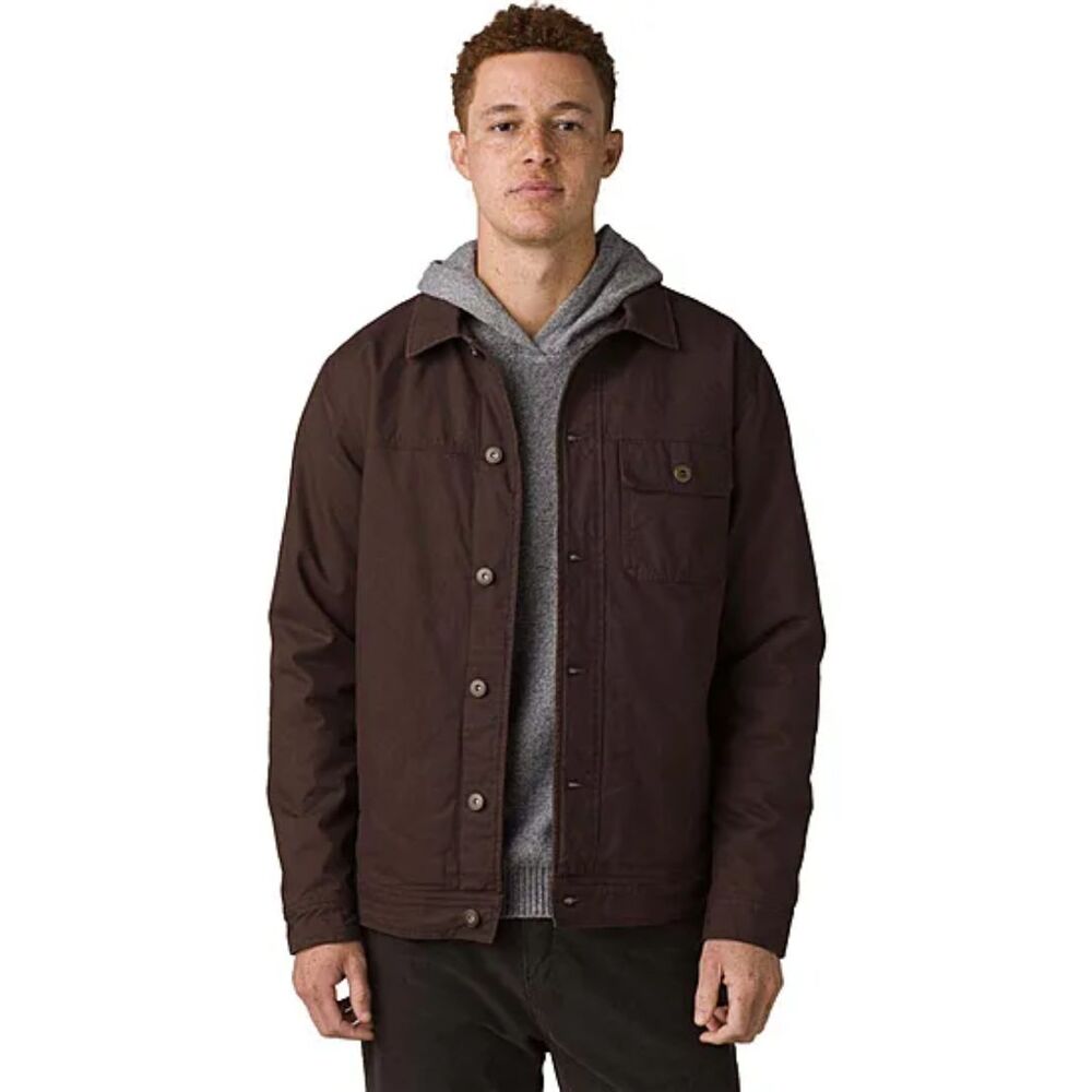 PrAna Trembly Insulated Jacket Mens XXL 2XL Brown Canvas Utility Chore Barn Coat